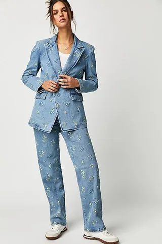 Driftwood Denim Embroidered Suit Set by Driftwood at Free People
