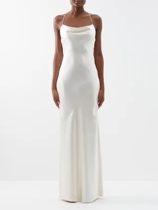 Open-back Satin Slip Gown