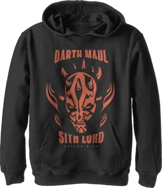 Boy's Star Wars: The Clone Wars Darth Maul Sith Lord Pull Over Hoodie - Black - X Large
