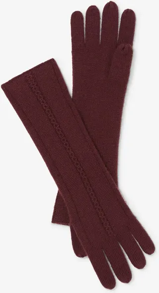 Circle Cable Gloves - Cashmere - Chianti