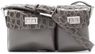 Billy crocodile-effect shoulder bag