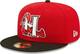 Men's New Era Red Hickory Crawdads Authentic Collection Team Home 59FIFTY Fitted Hat