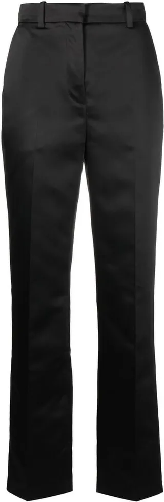 Straight-Leg Satin Trousers