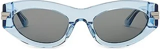 Bottega Veneta Acetate Oval Sunglasses in Baby Blue