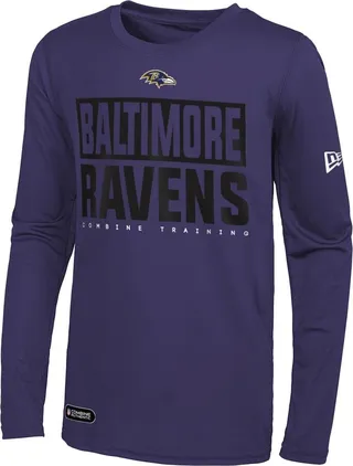 Men's New Era Purple Baltimore Ravens Combine Authentic Offsides Long Sleeve T-shirt