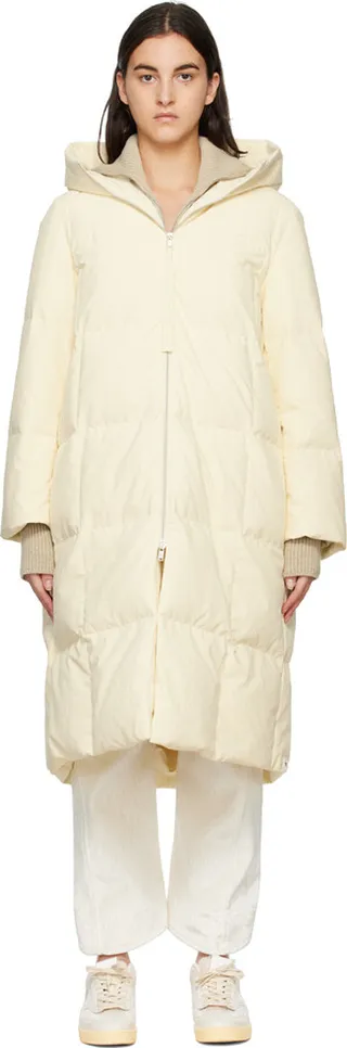 Jil Sander Off-White Quilted Down Coat