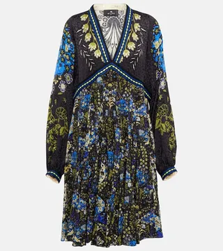 Floral silk minidress