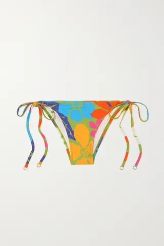 Faithfull The Brand - + Net Sustain Leo Floral-print Stretch-econyl Bikini Briefs - Yellow