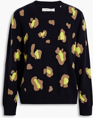 Intarsia wool and cashmere-blend sweater