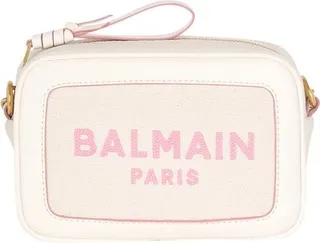 B-Army canvas clutch bag with leather details