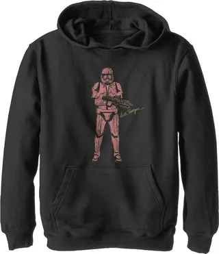 Boy's Star Wars: The Rise of Skywalker Sith Trooper Villain Pull Over Hoodie - Black - Large
