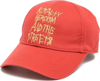 Slogan-Embroidered Cotton Cap