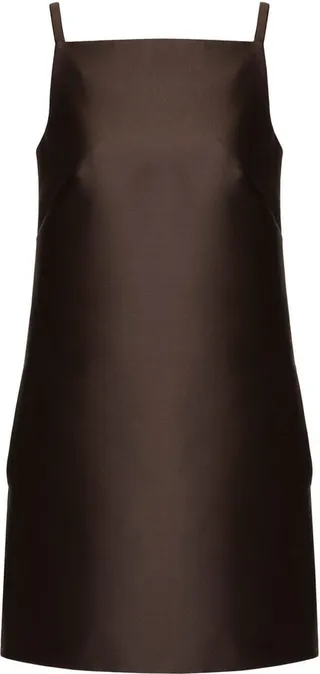 Square-Neck Silk Minidress