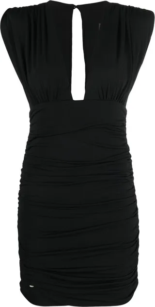 Wrinkles ruffle-detail mini dress