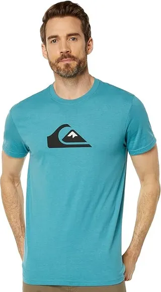Quiksilver Comp Logo Short Sleeve Tee (Brittany Blue) Men's Clothing