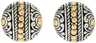Sterling Silver & 18K Yellow Gold Round Stud Earrings