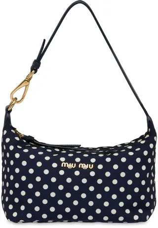 Faille polka dot-print mini bag