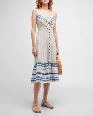 Abilene Button-Front Midi Dress