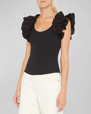Koa Sleeveless Ruffled Knit Top