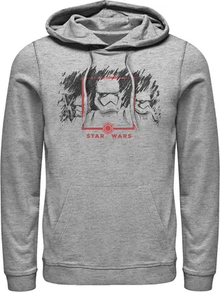 Men's Star Wars: The Rise of Skywalker Stormtrooper Smudge Pull Over Hoodie - Athletic Heather - Medium