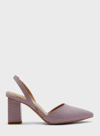 Croc Effect Slingback Pump