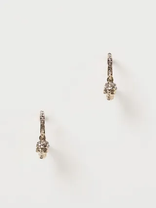 Alexander McQueen mini rhinestones pavé Skull earrings