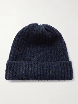Ribbed Merino Wool and Cashmere-Blend Beanie