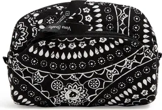 Vera Bradley Women's Recycled Cotton Mini Cosmetic Black Bandana Medallion