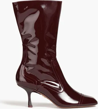Patent-leather ankle boots