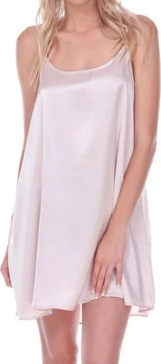 Allie Satin Chemise in Blush