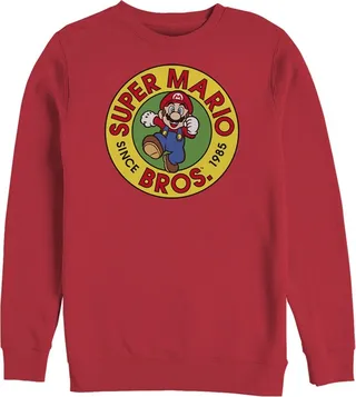 Men's Nintendo Super Mario Bros Since 1985 Badge Sweatshirt - Red - Medium