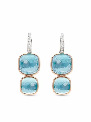 18kt rose gold Nudo diamond drop earrings