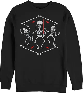 Men's Star Wars Halloween Vader Skeleton Dance Sweatshirt - Black - Large