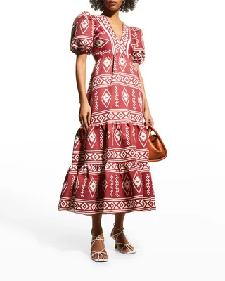 Paloma Empire Long Faille Dress