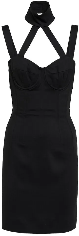 Cutout crepe minidress