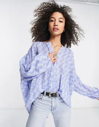 Free People Blooms For You blouse in blue - part of a set