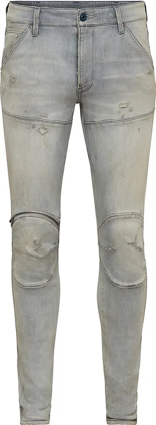 D-5620 3D Zip Skinny Faded Jeans