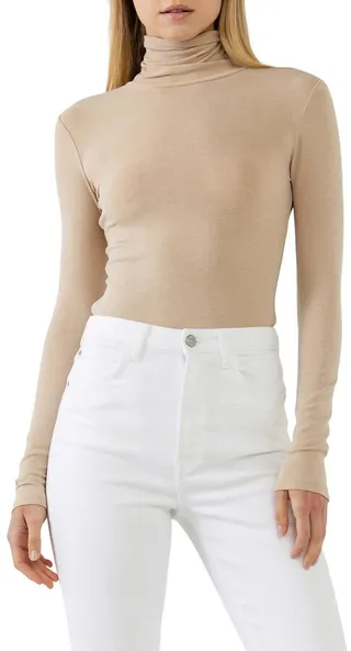 Turtle neck Long Sleeve Knit Top