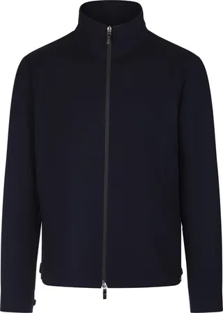 Man Navy Blue Wool Winter Jacket