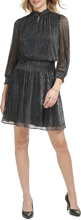 Crinkle Smocked Mini Dress