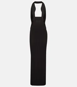 Jersey halterneck maxi dress