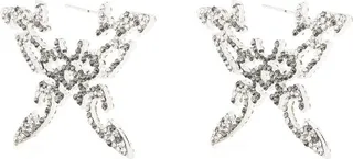 Crystal-Embellished Butterfly Earrings