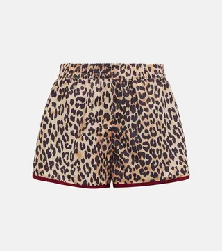 Sheba leopard-print track shorts