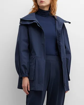 Gerusia Stand-Collar Drawstring Raincoat