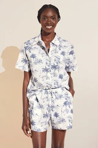 Organic Sandwashed Cotton Printed Short PJ Set