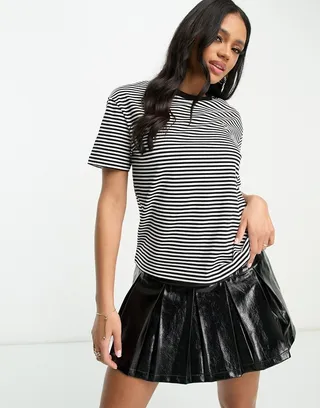 Fred Perry stripe t-shirt in white