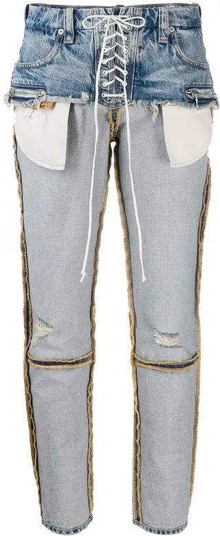 Inside-Out Drawstring Jeans