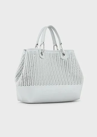 Armani Sustainability Values medium MyEA shopper bag with perforated chevron motif