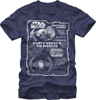 Men's Star Wars TIE Advanced T-Shirt - Navy Heather - Small
