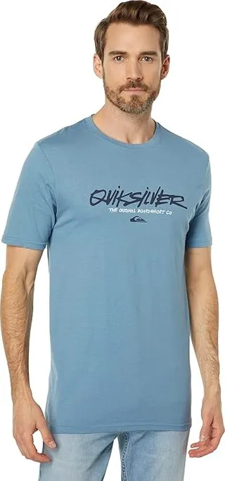 Quiksilver Scripted Short Sleeve Tee (Provencial) Men's Clothing